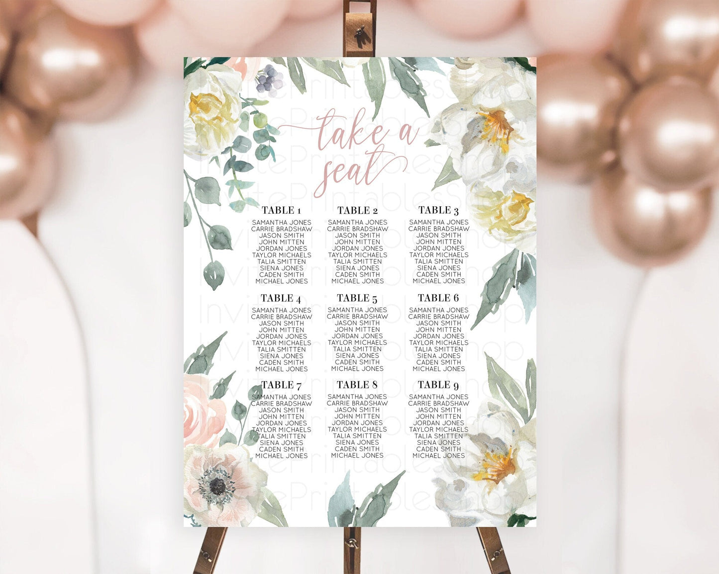 Secret Garden Seating Chart Wildflower Seating Chart Pastel White Flower Seating Chart Enchanted Garden Boho Floral Take A Seat Decor D10121