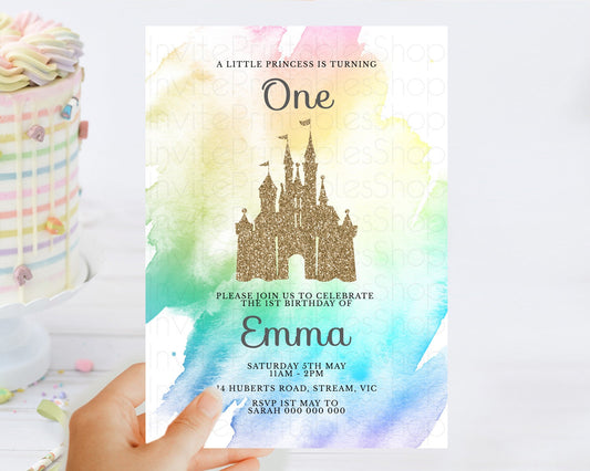 Editable Princess Birthday Invitation Princess Invitation Pastel Invitation