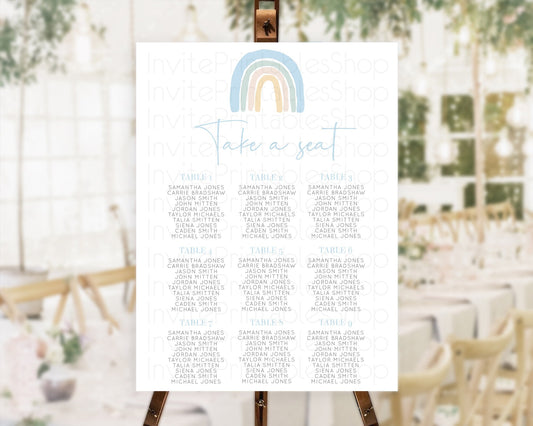 Editable Pastel Rainbow Seating Chart Boho Rainbow Seating Chart Rainbow Sea