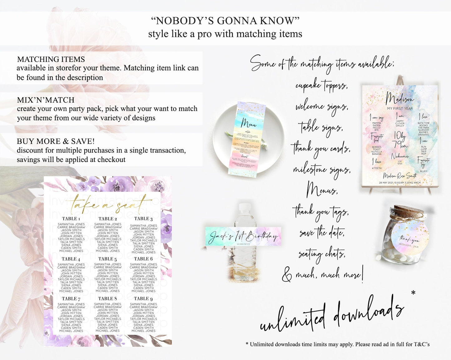 Secret Garden Seating Chart Wildflower Seating Chart Pastel Flowers Seating Chart Enchanted Garden Boho Floral Take A Seat Decor D10201