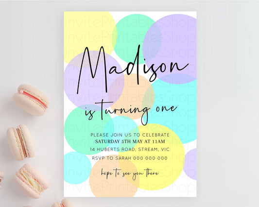 Editable Pastel Birthday Invitation Pastel Confetti Birthday Invitation Bubb