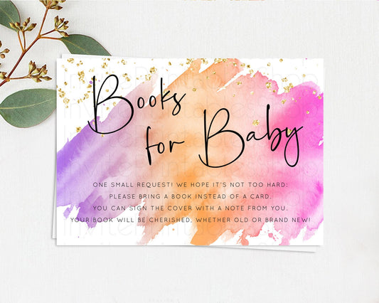 Editable Pastel Books For Baby Card Pastel Rainbow Book Insert Colorful Ombr