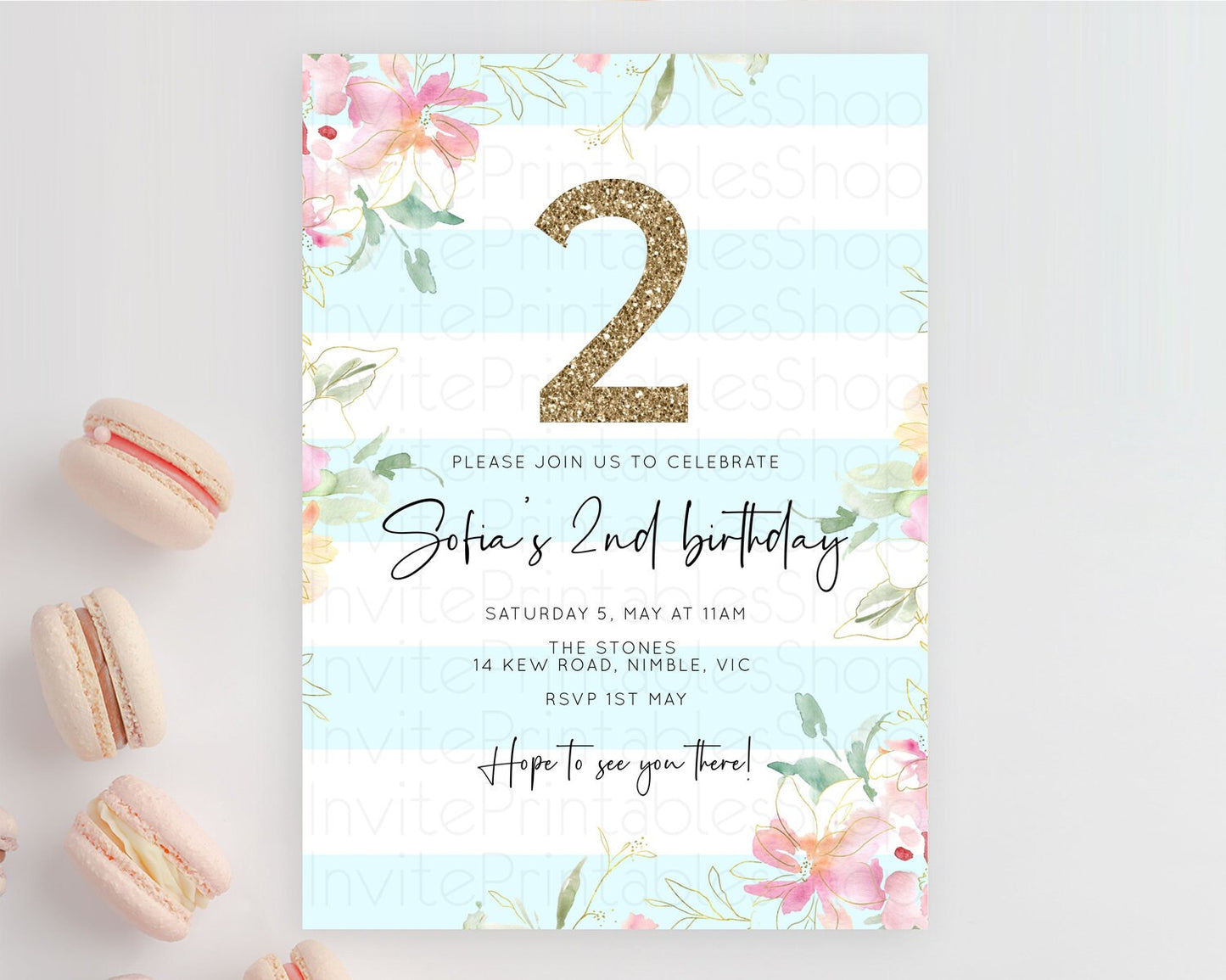 Secret Garden Invitation Wildflower Birthday Invitation Pastel Flowers Invite Enchanted Garden Boho Floral 3rd 2nd First Birthday D10303