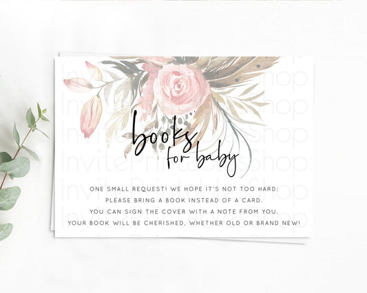 Editable Secret Garden Books For Baby Card Boho Wildflower Book Insert Paste