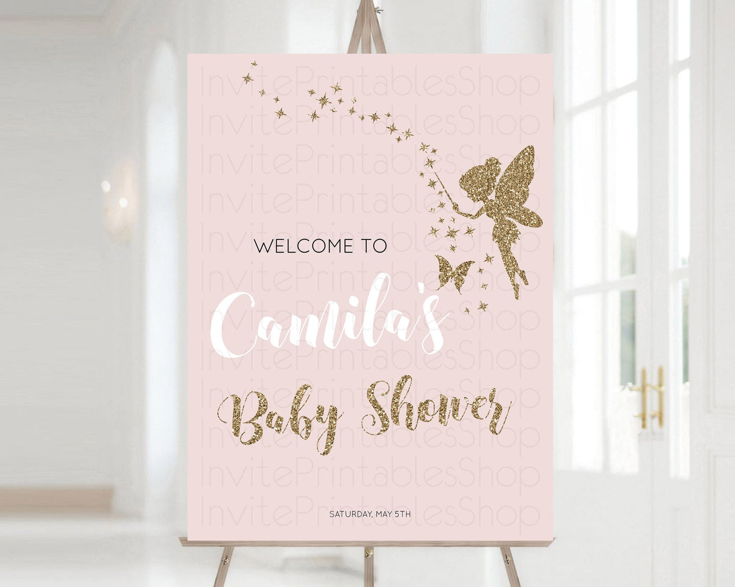 Editable Fairy Baby Shower Welcome Sign Fairy Welcome Board Enchanted Garden