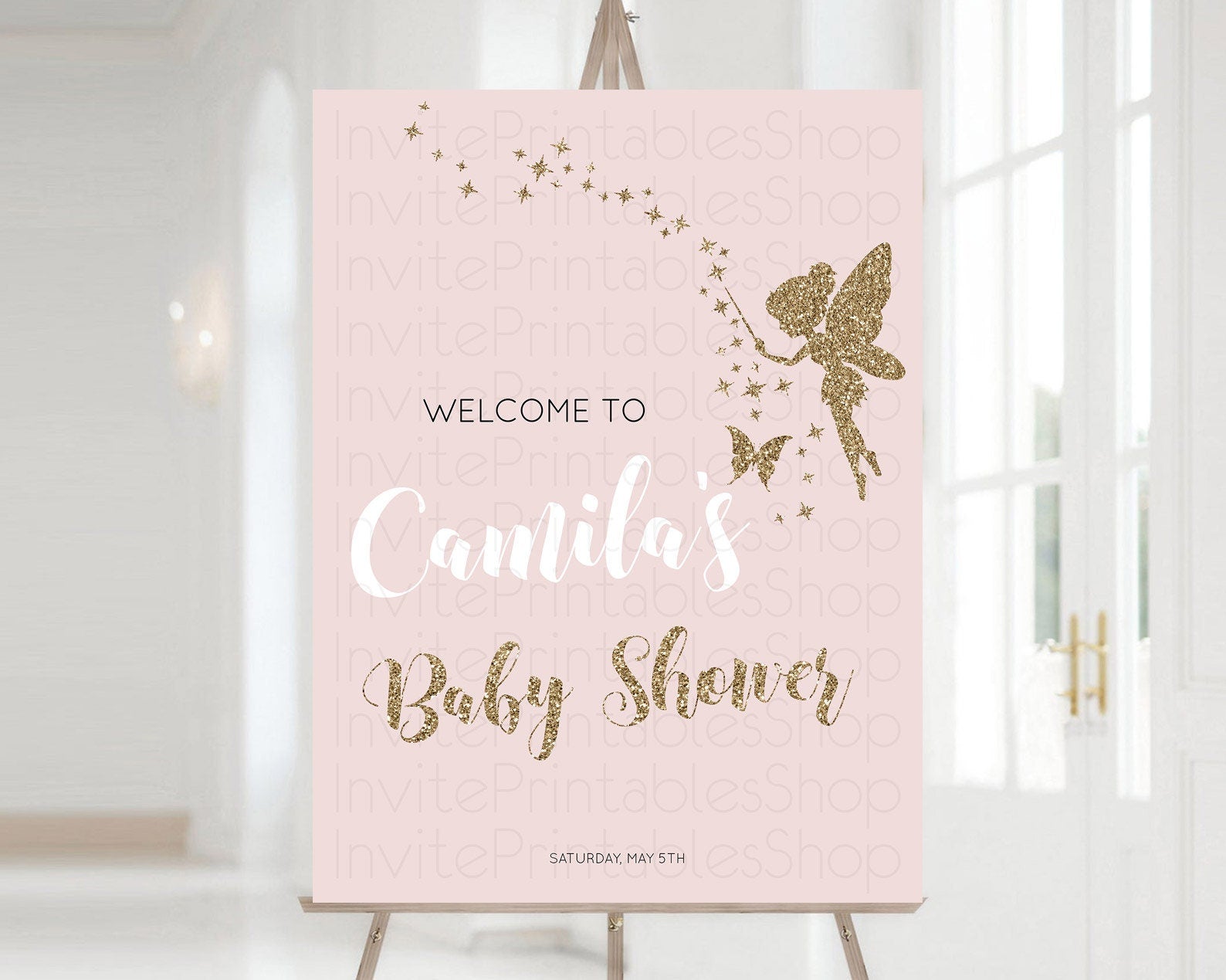 Editable Fairy Baby Shower Welcome Sign Fairy Welcome Board Enchanted Garden