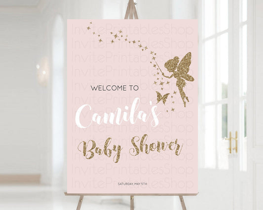 Editable Fairy Baby Shower Welcome Sign Fairy Welcome Board Enchanted Garden