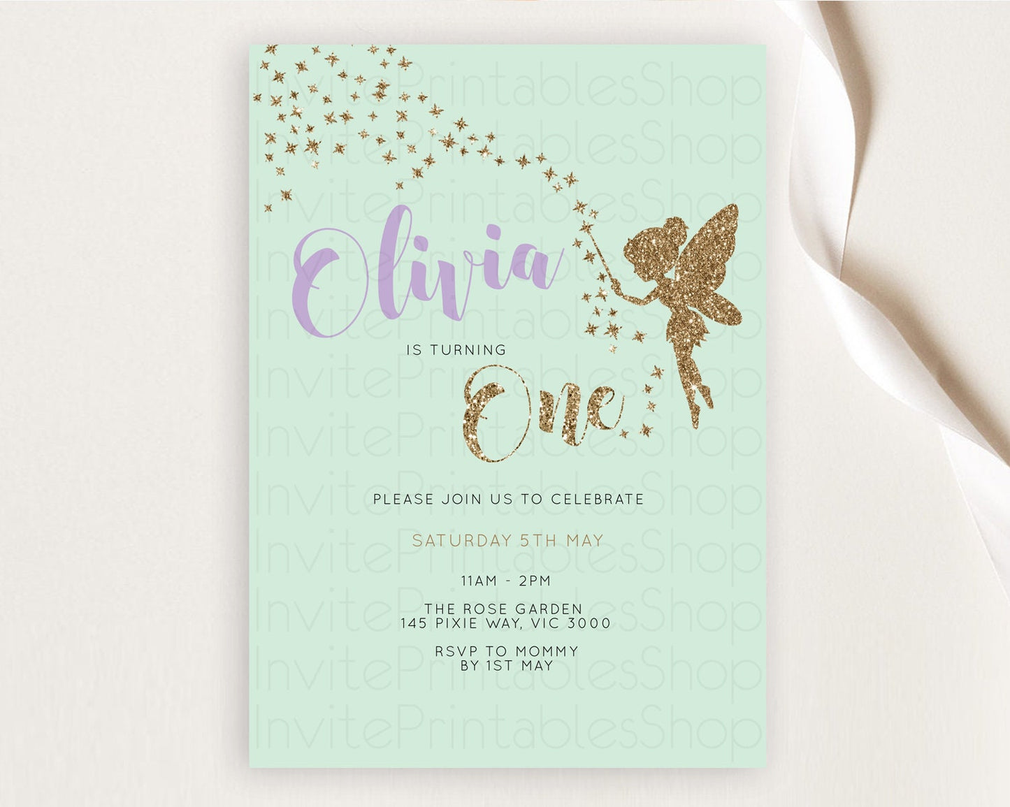 Fairy Birthday Invitation Fairy Invites Fairy Tea Party Fairy Garden Birthday Secret Garden Enchanted Garden Pastel Floral Butterfly D10908