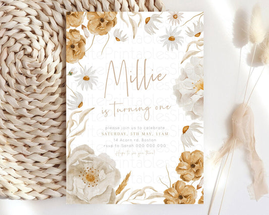 Editable Secret Garden Invitation Wildflower Birthday Invitation Pastel Flow