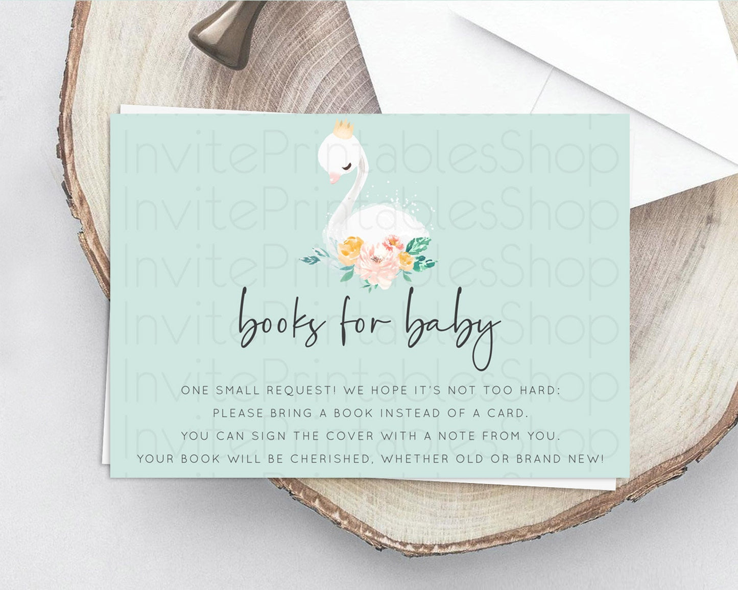 Editable Swan Books For Baby Card Swan Princess Ballet Book Insert Enchanted