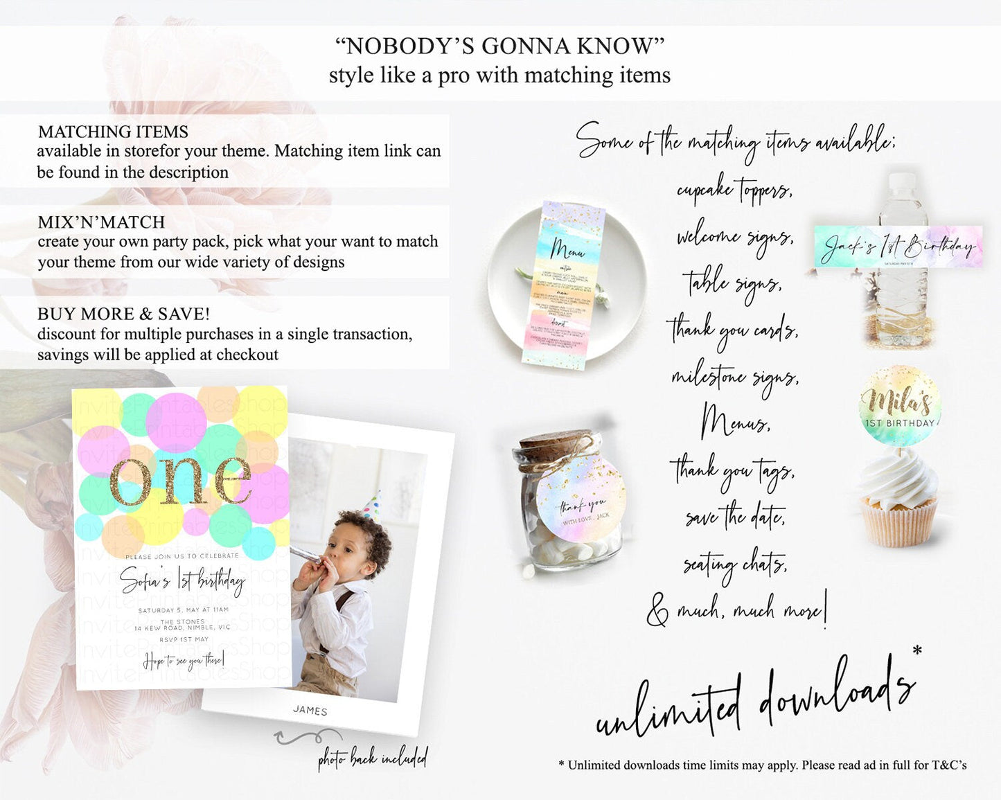Pastel Birthday Invitation Pastel Confetti Birthday Invitation Bubbles Invitation Colorful Rainbow Confetti 2nd 1st First Birthday D10410