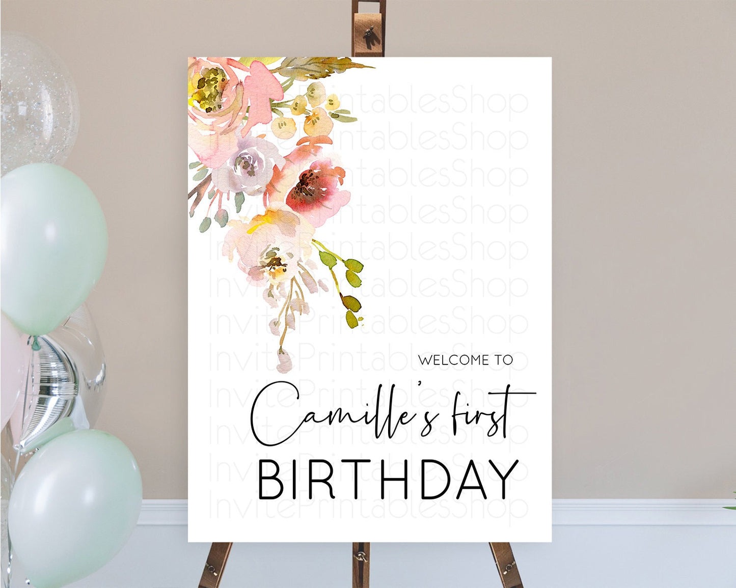 Secret Garden Welcome Sign Wildflower Welcome Board Pastel Flower Garden Welcome Poster Boho Wildflower First Birthday Welcome Sign D10194