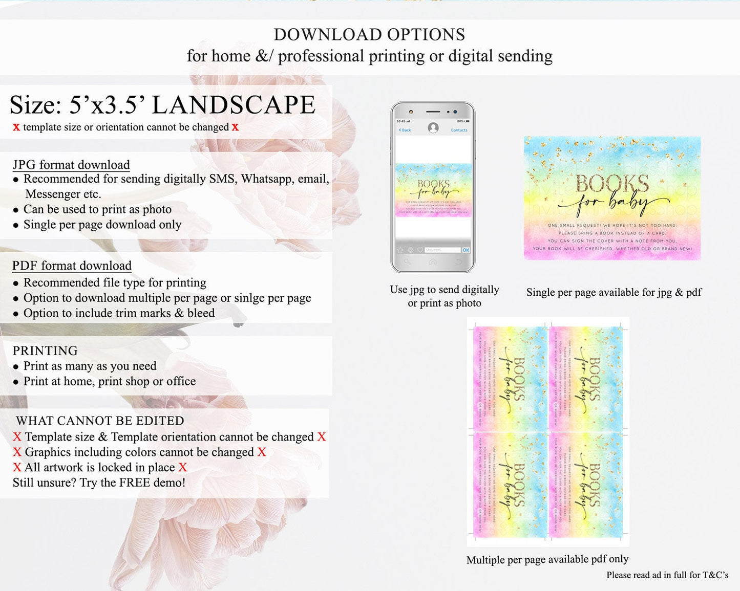 Pastel Books For Baby Card Pastel Rainbow Book Insert Colorful Ombre Watercolor Book Card Confetti Glitter Baby Book Poem Request D10483