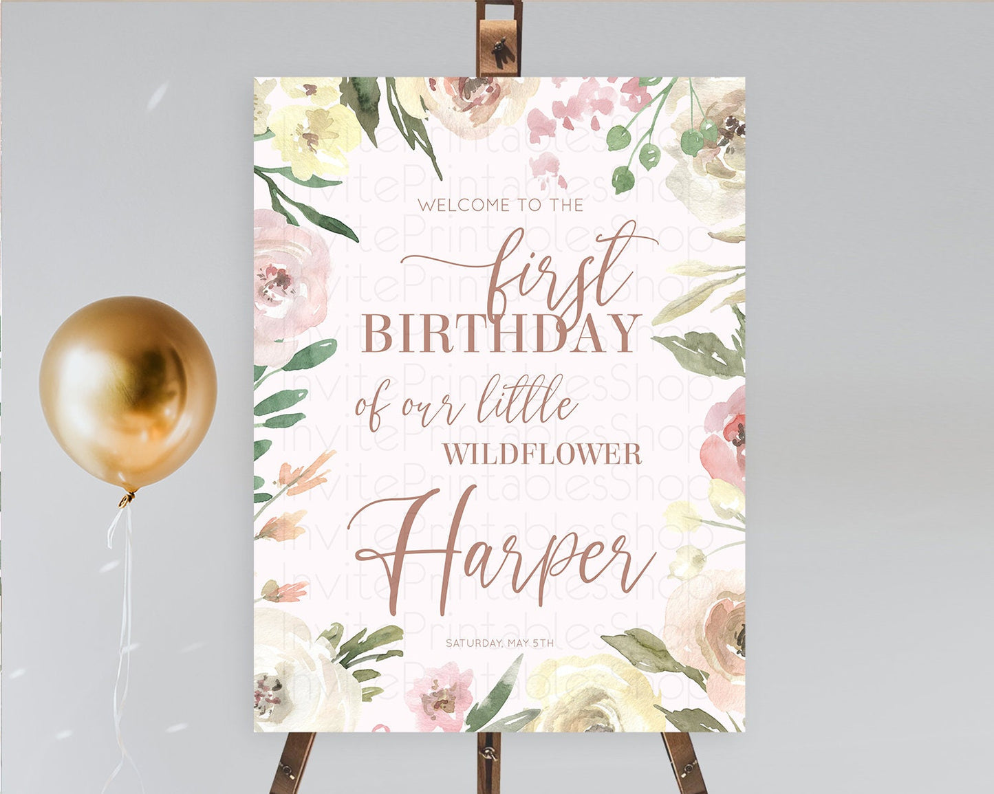 Secret Garden Welcome Sign Wildflower Welcome Board Pastel Flower Garden Welcome Poster Boho Wildflower First Birthday Welcome Sign D10192