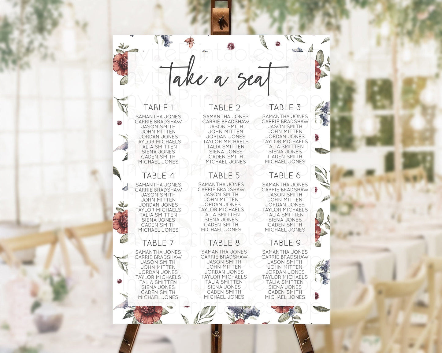 Secret Garden Seating Chart Wildflower Seating Chart Pastel Flowers Seating Chart Enchanted Garden Boho Floral Take A Seat Decor D10503