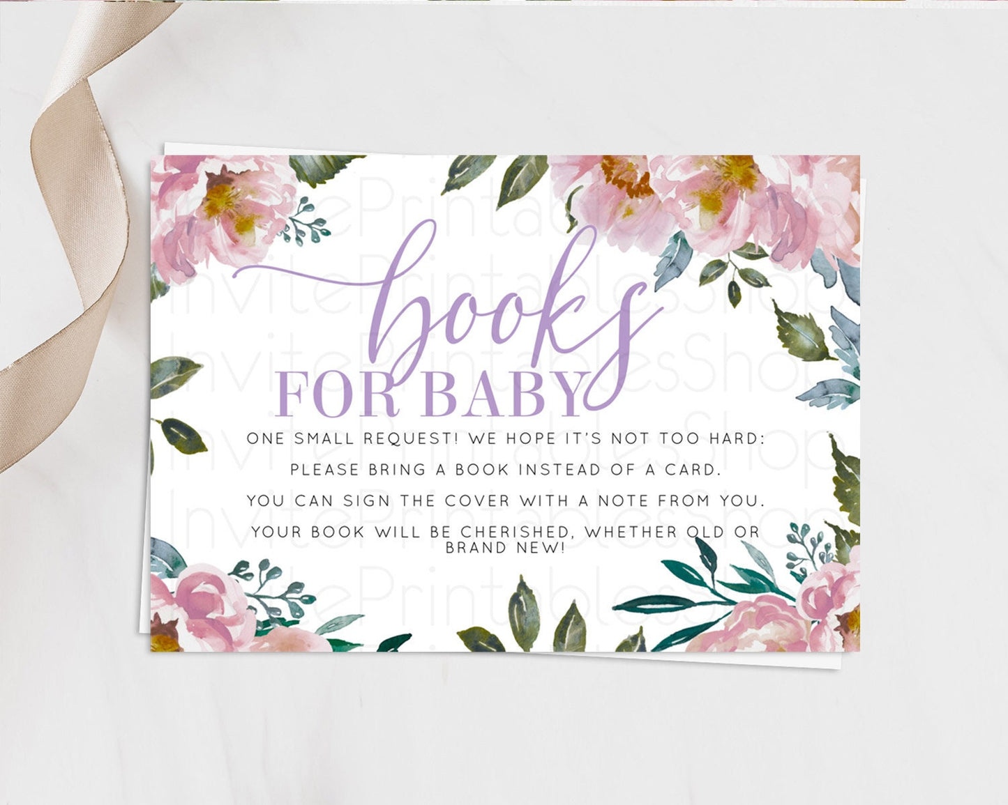Secret Garden Books For Baby Card Boho Wildflower Book Insert Pastel Flower Garden Baby Shower Card Flower Guests Book Poem Request D10729