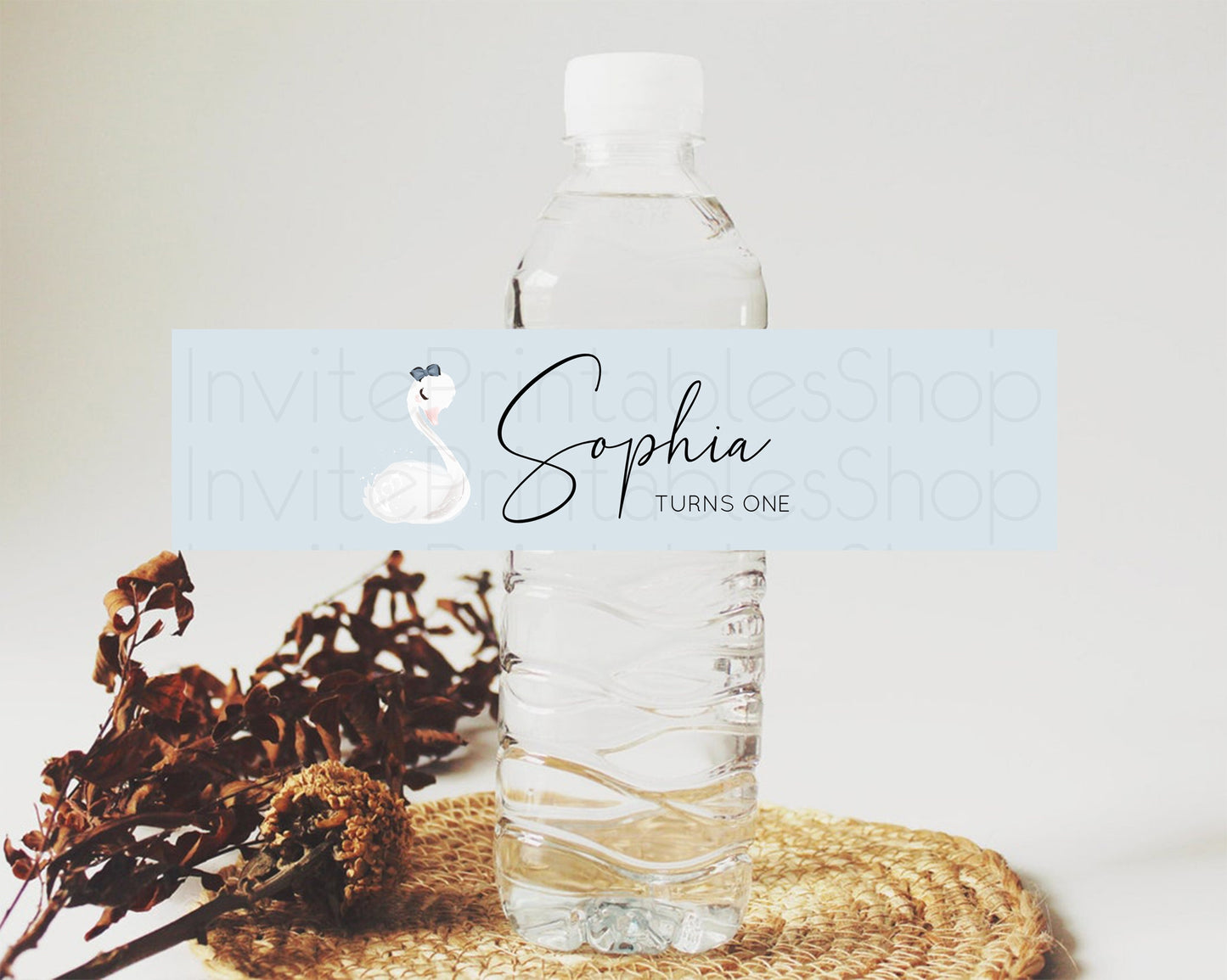 Editable Swan Water Label Template Swan Princess Ballet Party Decor Enchante
