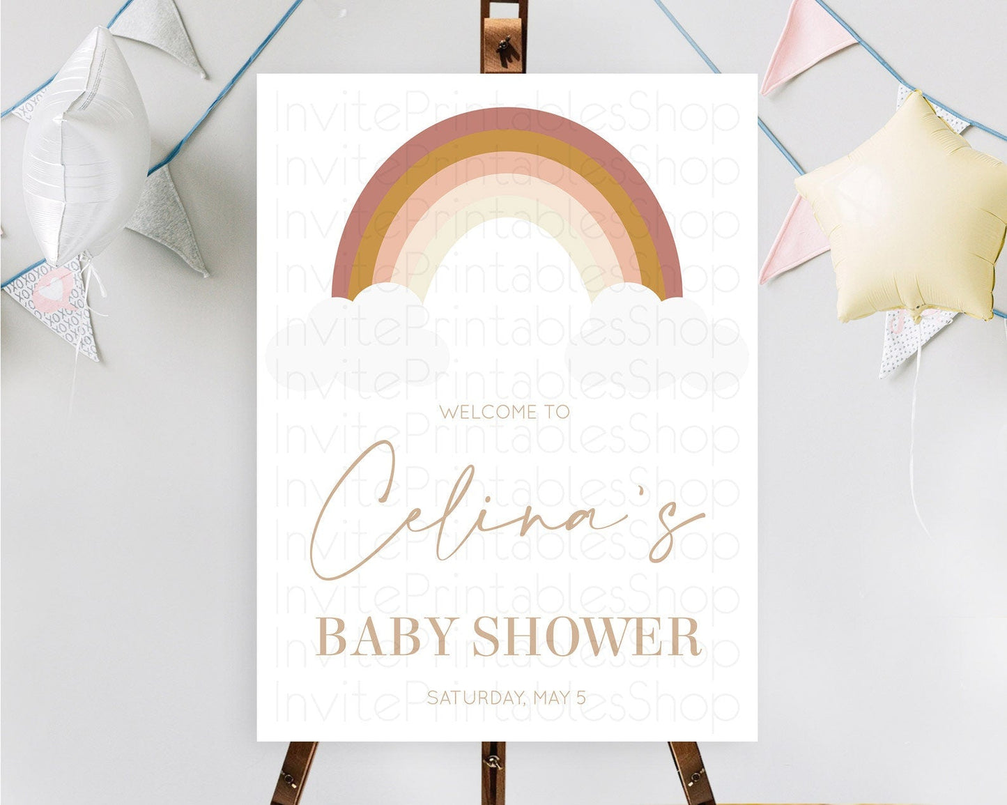 Pastel Rainbow Baby Shower Welcome Sign Boho Rainbow Welcome Board Rainbow Welcome Sign Pastel Welcome Decor Rainbow Welcome Sign D10122