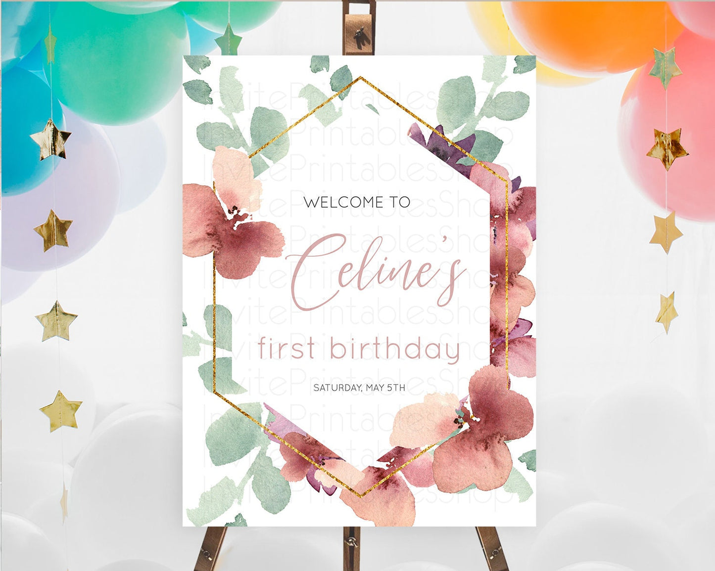 Secret Garden Welcome Sign Wildflower Welcome Board Pastel Flower Garden Welcome Poster Boho Wildflower First Birthday Welcome Sign D10964