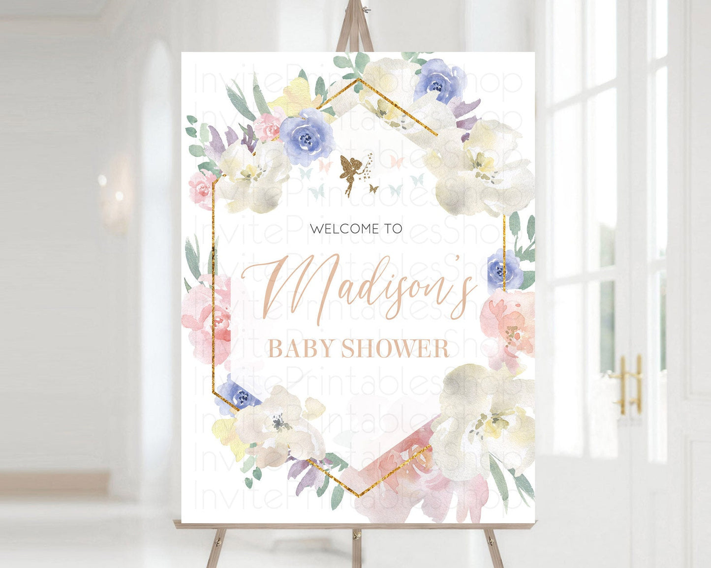 Editable Fairy Baby Shower Welcome Sign Fairy Welcome Board Enchanted Garden