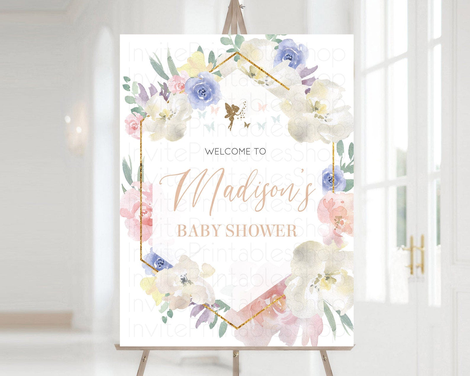 Editable Fairy Baby Shower Welcome Sign Fairy Welcome Board Enchanted Garden