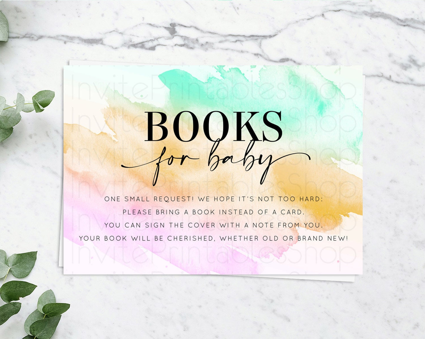 Pastel Books For Baby Card Pastel Rainbow Book Insert Colorful Ombre Watercolor Book Card Confetti Glitter Baby Book Poem Request D10962