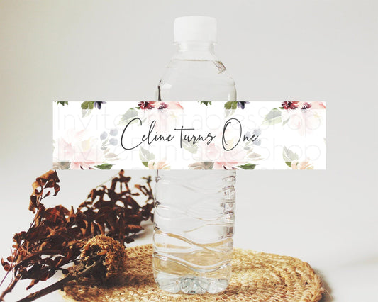 Editable Wildflower Water Label Template Secret Garden Water Label Pastel Fl