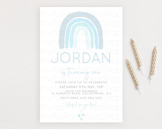 Editable Pastel Rainbow Birthday Invitation Pastel Rainbow Invitation Rainbo
