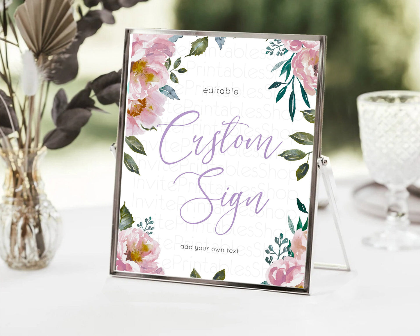 Wildflower Floral Table Sign Decor Secret Garden Sign Template Pastel Floral Garden Party Boho Flowers Birthday Baby Shower Wedding D10729