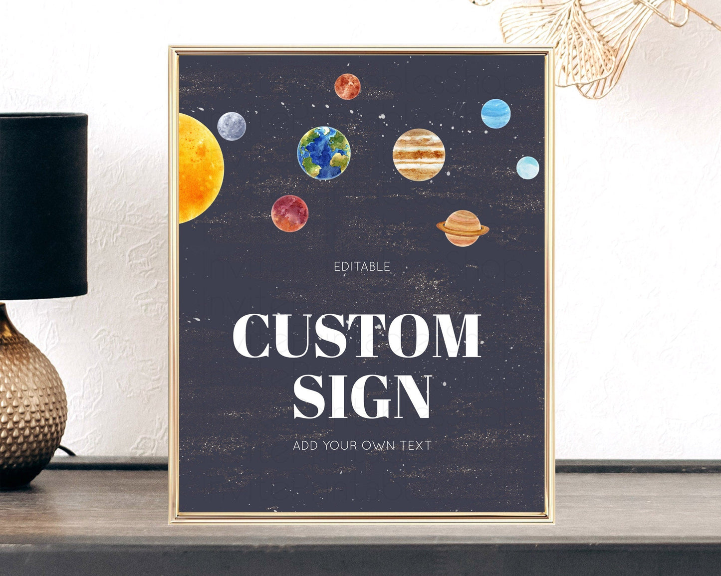 Space Table Sign Decor Galaxy Space Adventure Party First Trip Around the Sun Planets Solar System 1st Birthday Baptism Baby Shower D10144