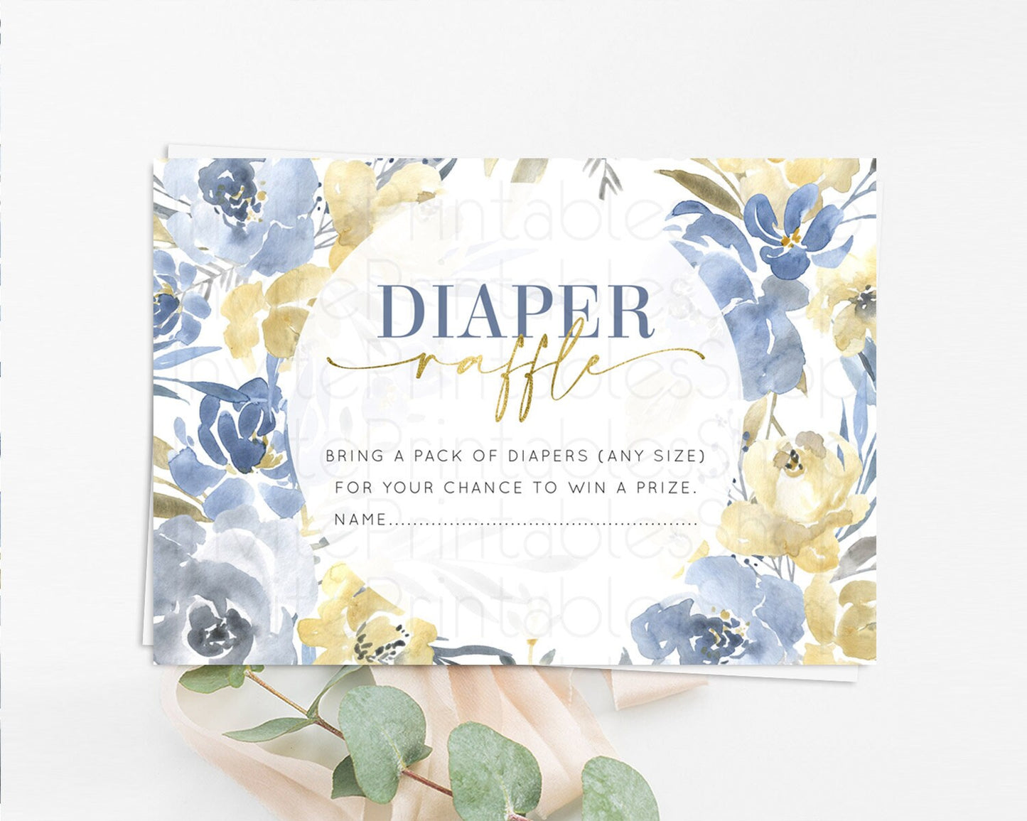 Secret Garden Diaper Raffle Card Boho Wildflower Diaper Raffle Insert Pastel Flower Garden Baby Shower Card Flower Raffle Game D10189