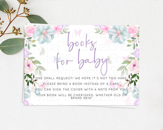 Editable Secret Garden Books For Baby Card Boho Wildflower Book Insert Paste