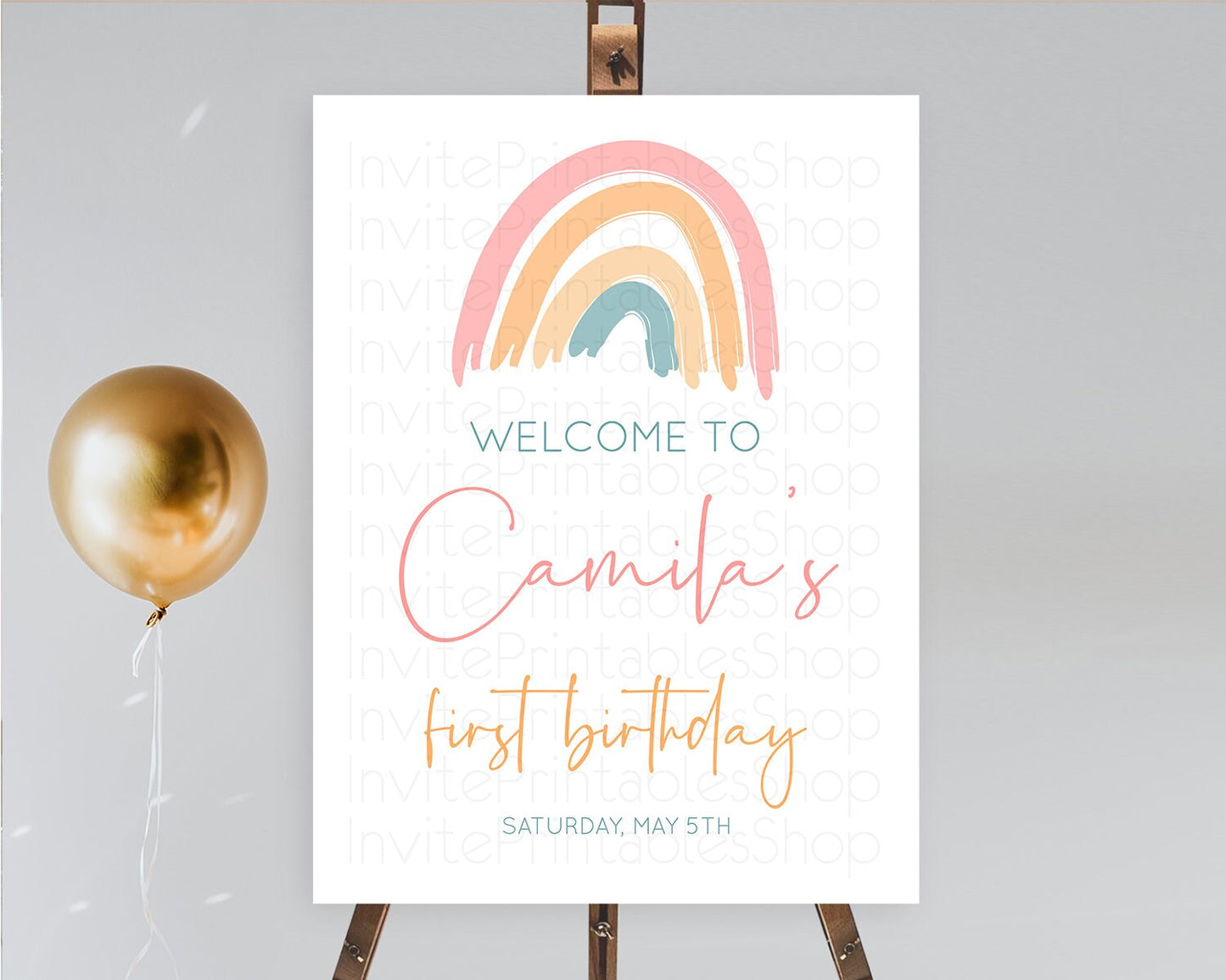 Pastel Rainbow Welcome Sign Boho Rainbow Welcome Board Rainbow Welcome Sign Pastel Welcome Decor Rainbow First Birthday Welcome Sign D10351