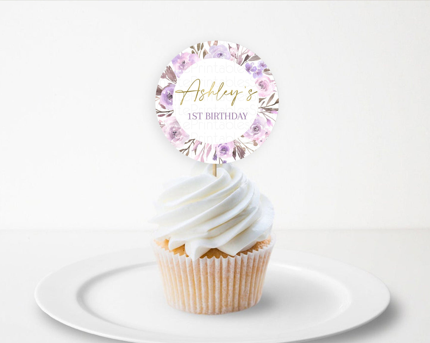 Editable Secret Garden Cupcake Toppers Wildflower Cupcake Toppers Pastel Flo