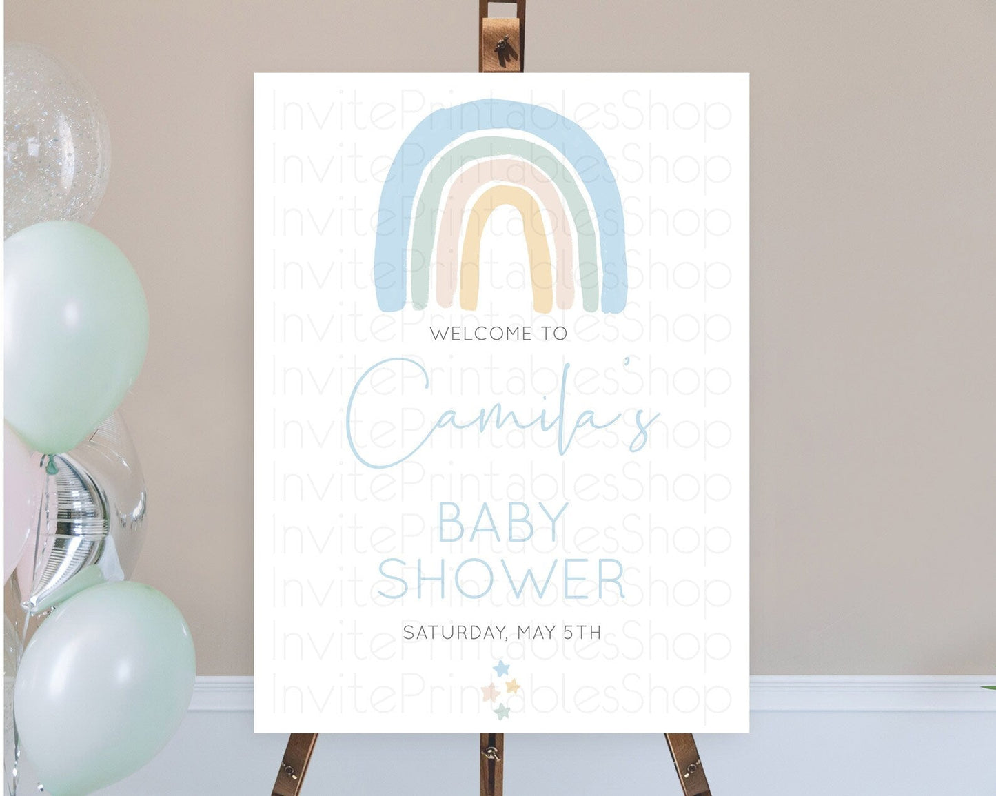 Pastel Rainbow Baby Shower Welcome Sign Boho Rainbow Welcome Board Rainbow Welcome Sign Pastel Welcome Decor Rainbow Welcome Sign D10200