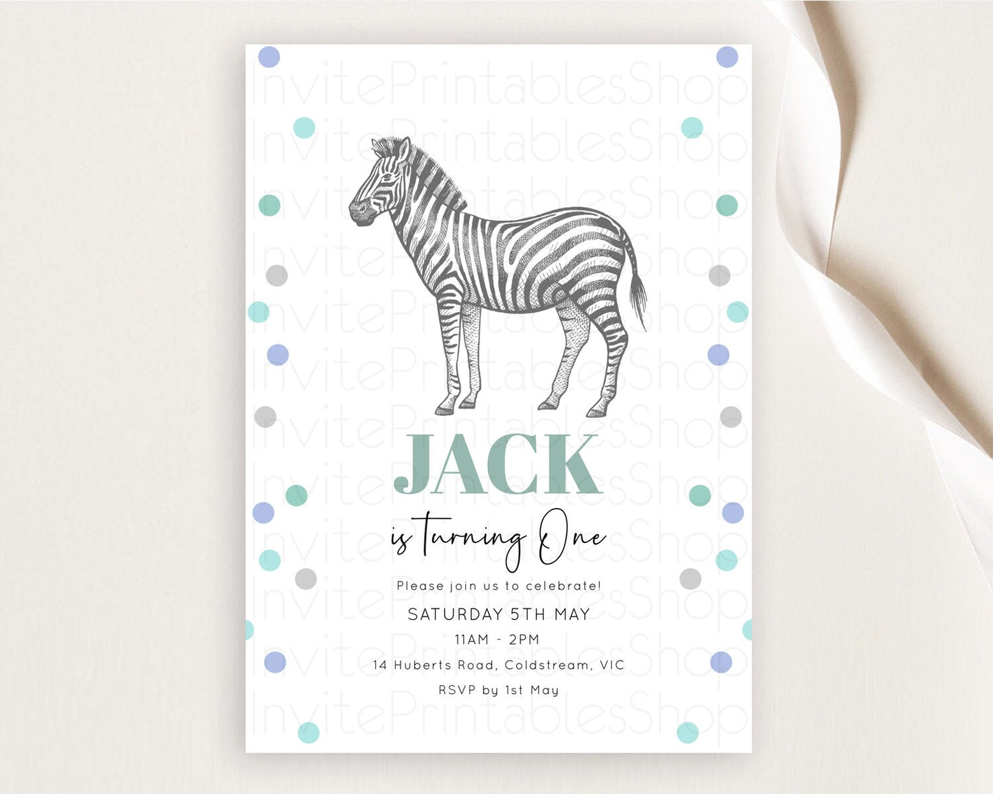 Zebra Birthday Invitation Zebra Invite Jungle Safari invite Watercolor Tropical Palm Invite Adventure Zoo Party Wild Animal Party D10856