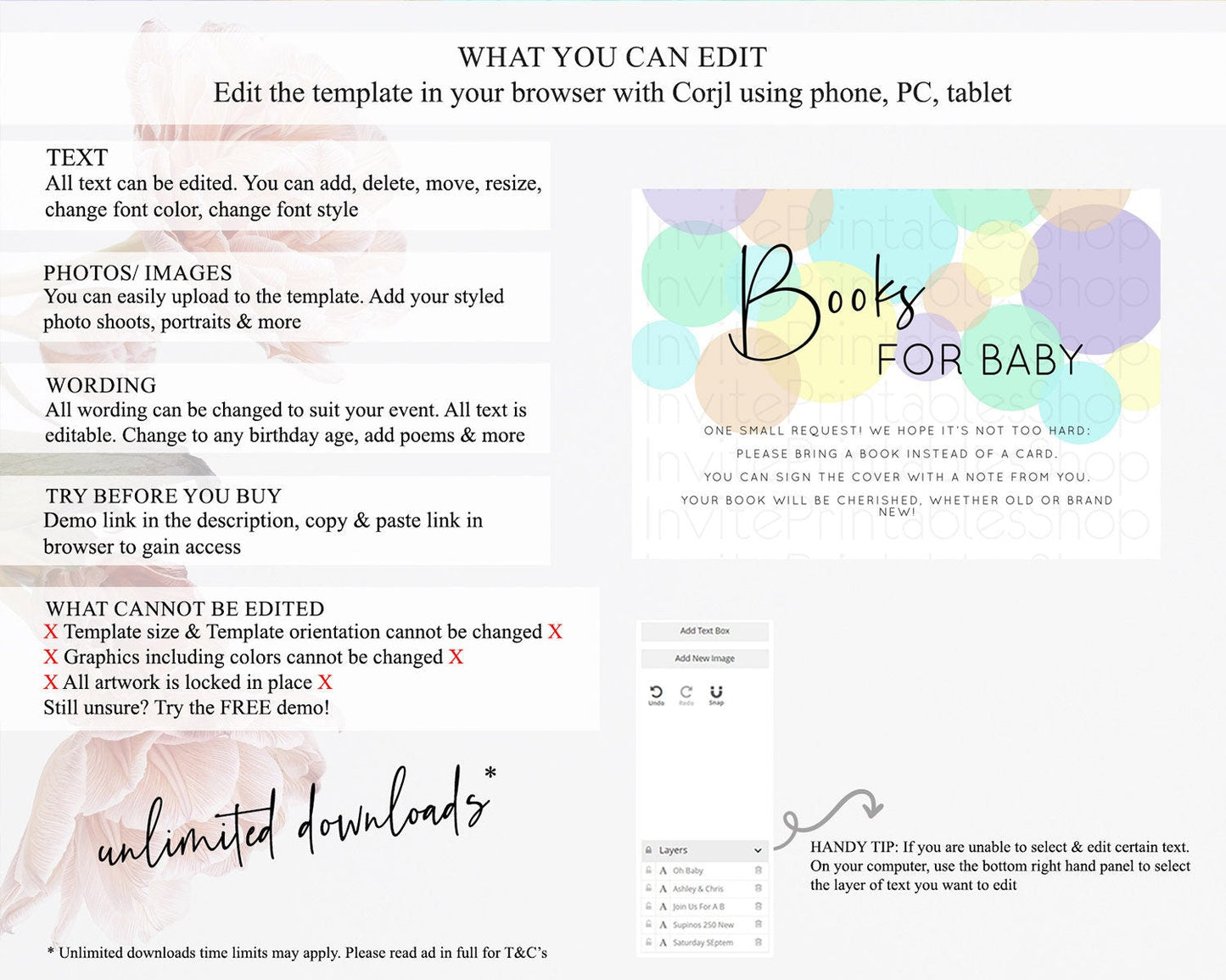 Rainbow Books For Baby Card Pastel Sprinkles Book Insert Pastel Rainbow Confetti Book Card Colorful Bubbles Pastel Book Poem Request D10412