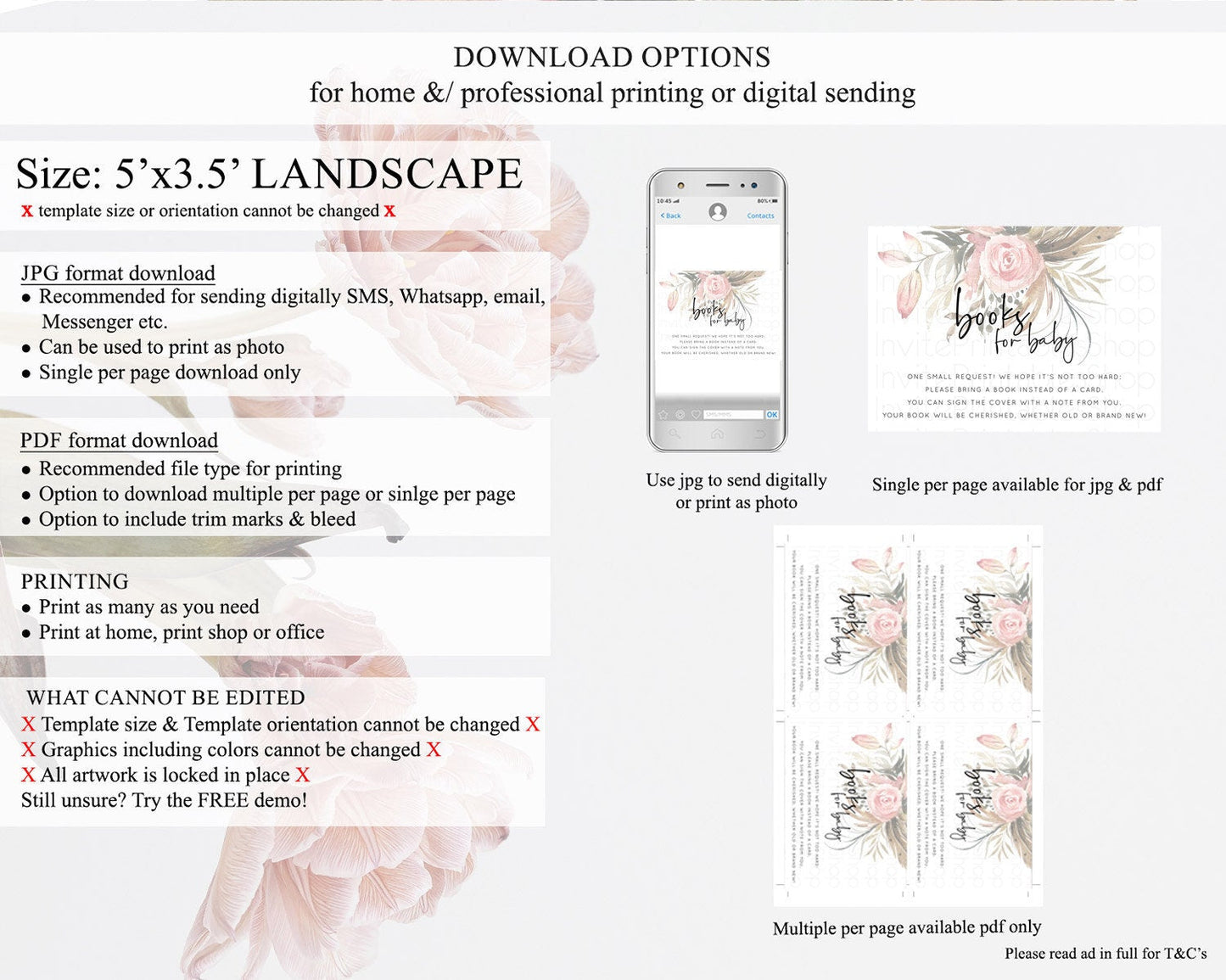 Secret Garden Books For Baby Card Boho Wildflower Book Insert Pastel Flower Garden Baby Shower Card Flower Guests Book Poem Request D10686
