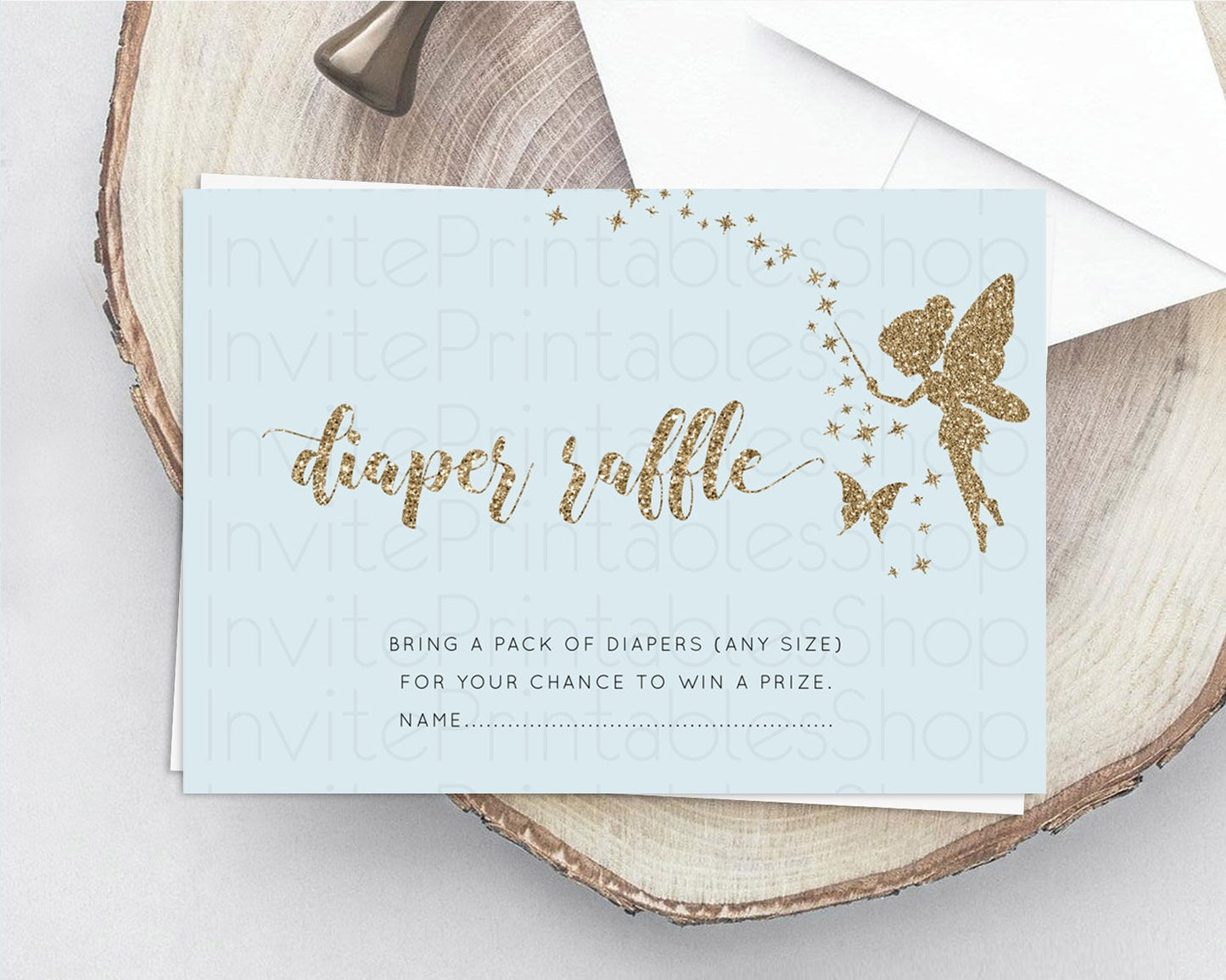 Fairy Diaper Raffle Card Fairy Diaper Insert Enchanted Garden Fairy Diaper Ticket Pastel Floral Butterfly Secret Garden Raffle Game D10907