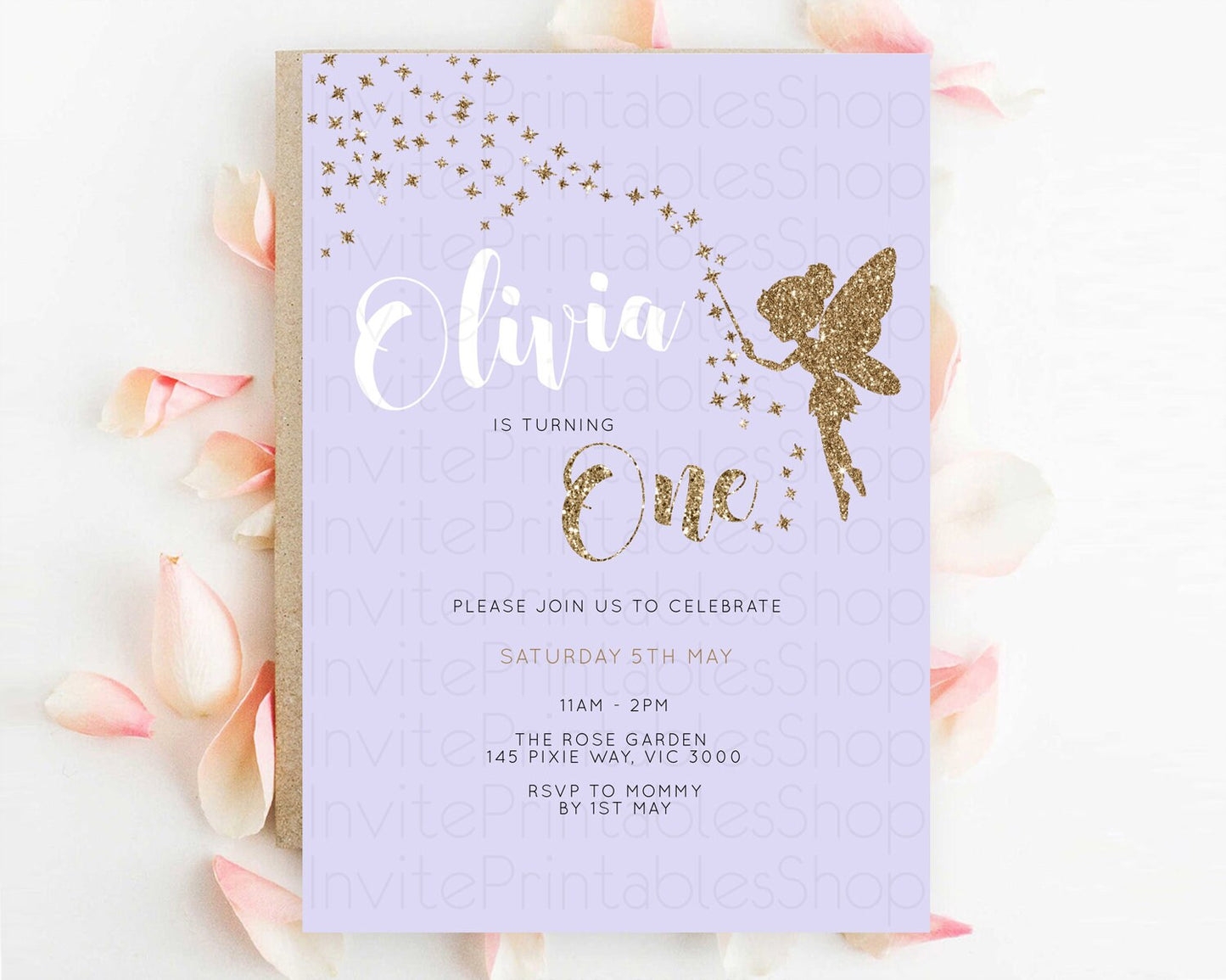 Fairy Birthday Invitation Fairy Invites Fairy Tea Party Fairy Garden Birthday Secret Garden Enchanted Garden Pastel Floral Butterfly D10389