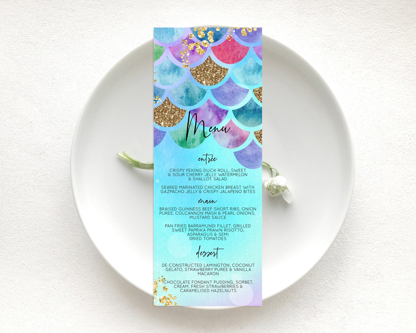 Rainbow Fish Menu Template Rainbow Fish Menu Watercolor Mermaid Décor Rainbow Under Sea Pastel Dinner Dessert Menu Rainbow Food Menu D10581