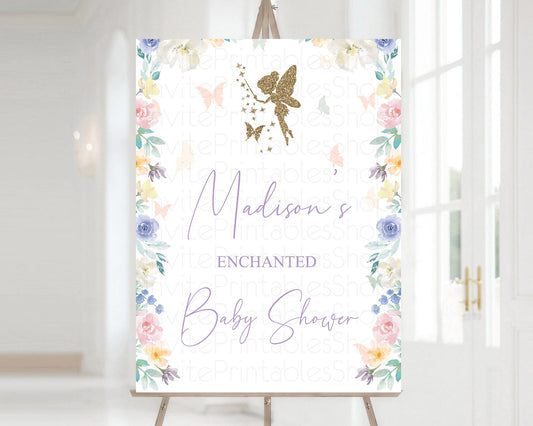 Editable Fairy Baby Shower Welcome Sign Fairy Welcome Board Enchanted Garden