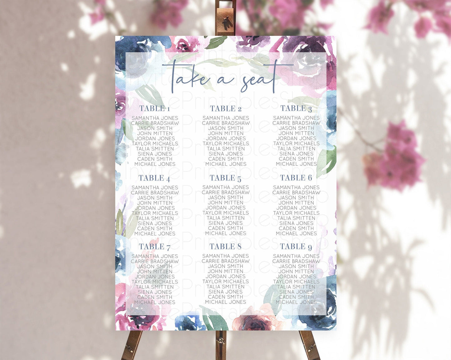 Secret Garden Seating Chart Wildflower Seating Chart Pastel Flowers Seating Chart Enchanted Garden Boho Floral Take A Seat Decor D10780