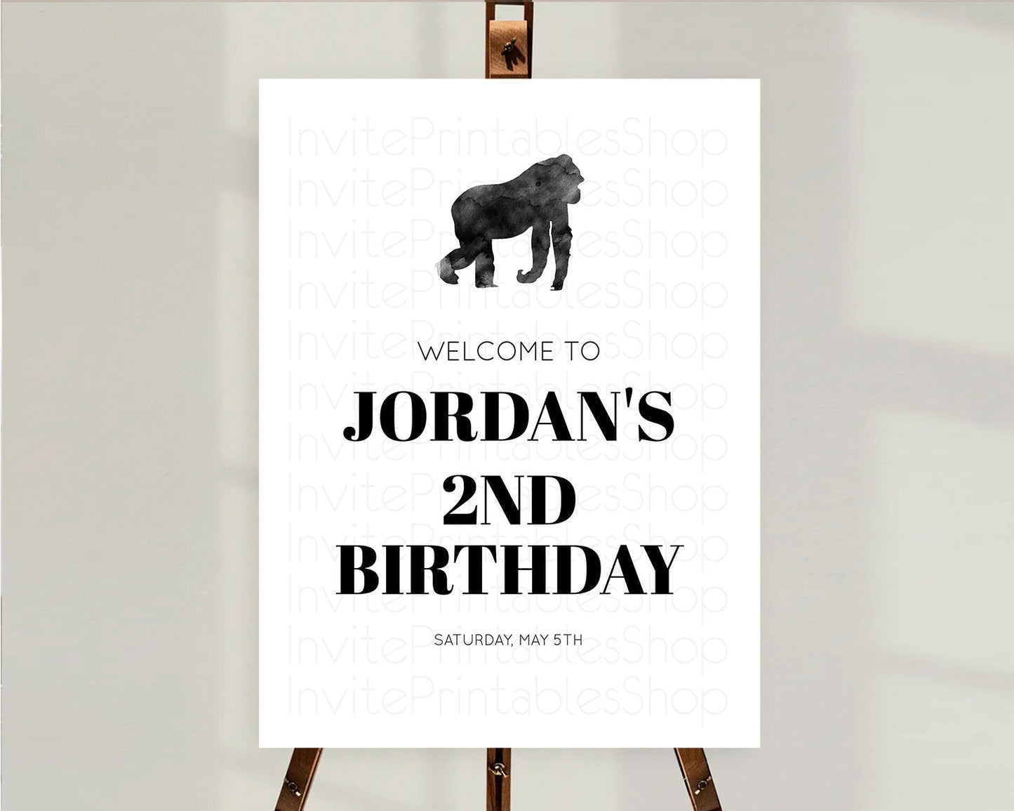 Gorilla Welcome Sign Gorilla Welcome Board Gorilla Party Welcome Poster Safari Adventure Decor Gorilla First Birthday Welcome Sign D10799