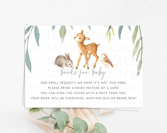 Editable Fawn Books For Baby Card Deer Book Insert Floral Deer Book Card Enc