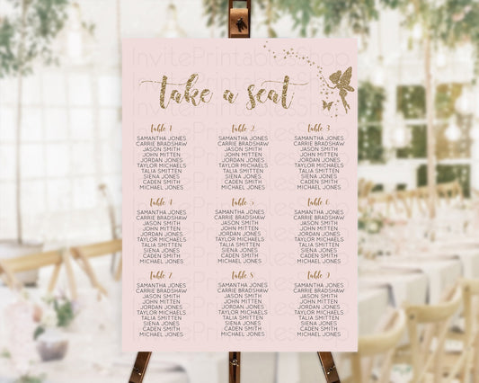 Editable Fairy Seating Chart Pastel Fairy Seating Chart Fairy Tea Party Fair