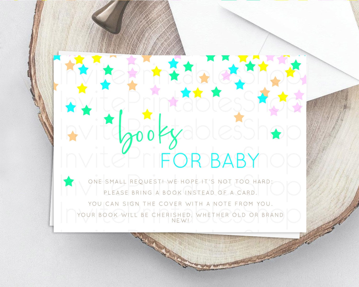 Editable Pastel Star Books For Baby Card Shooting Star Book Insert Twinkle L