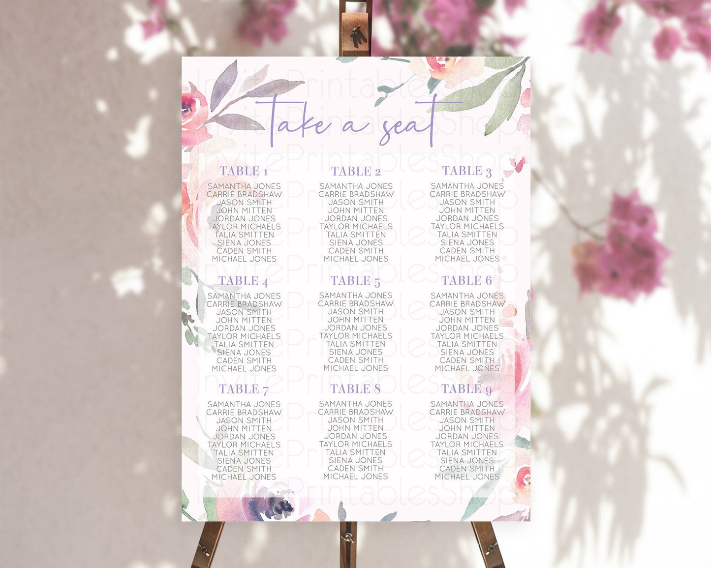 Secret Garden Seating Chart Wildflower Seating Chart Pastel Flowers Seating Chart Enchanted Garden Boho Floral Take A Seat Decor D10198