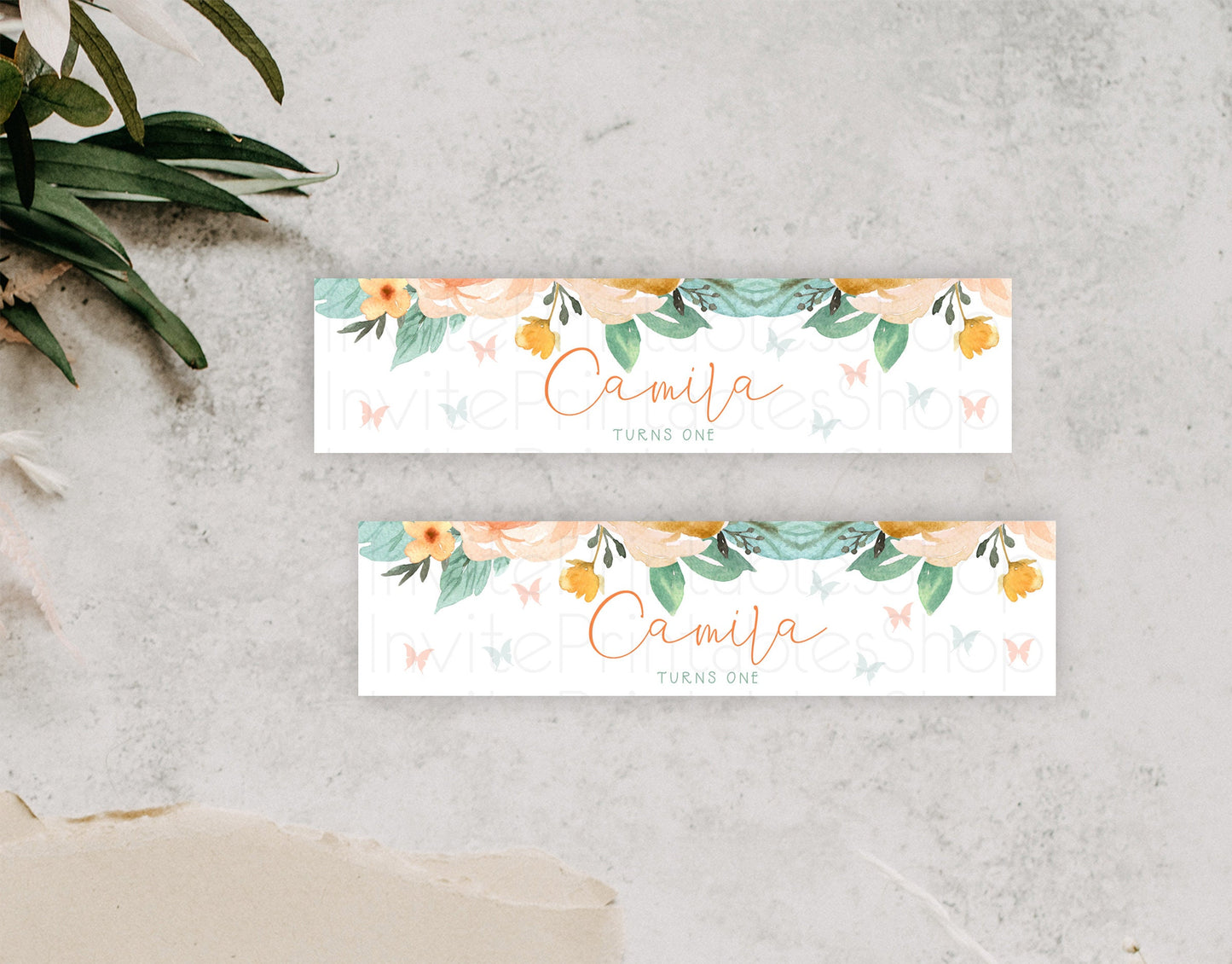 Wildflower Water Label Template Secret Garden Water Label Pastel Floral Garden Party Decor Boho Flowers Birthday Baby Shower Wedding D10347