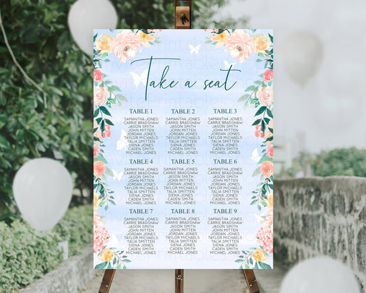 Editable Secret Garden Seating Chart Wildflower Seating Chart Pastel Flowers